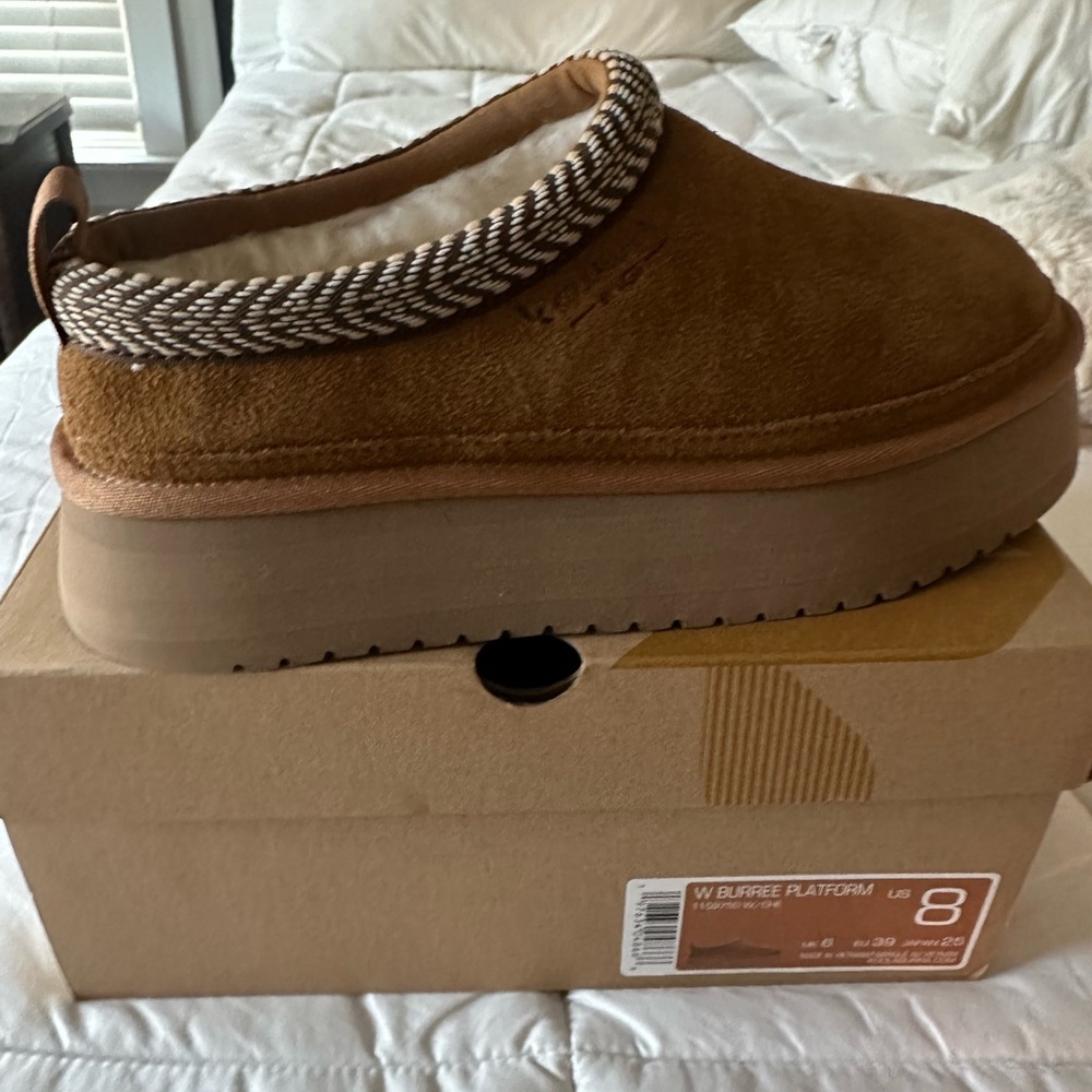 BNWT UGG Koolaburra Burree Platform Slippers in Chestnut Size 8W